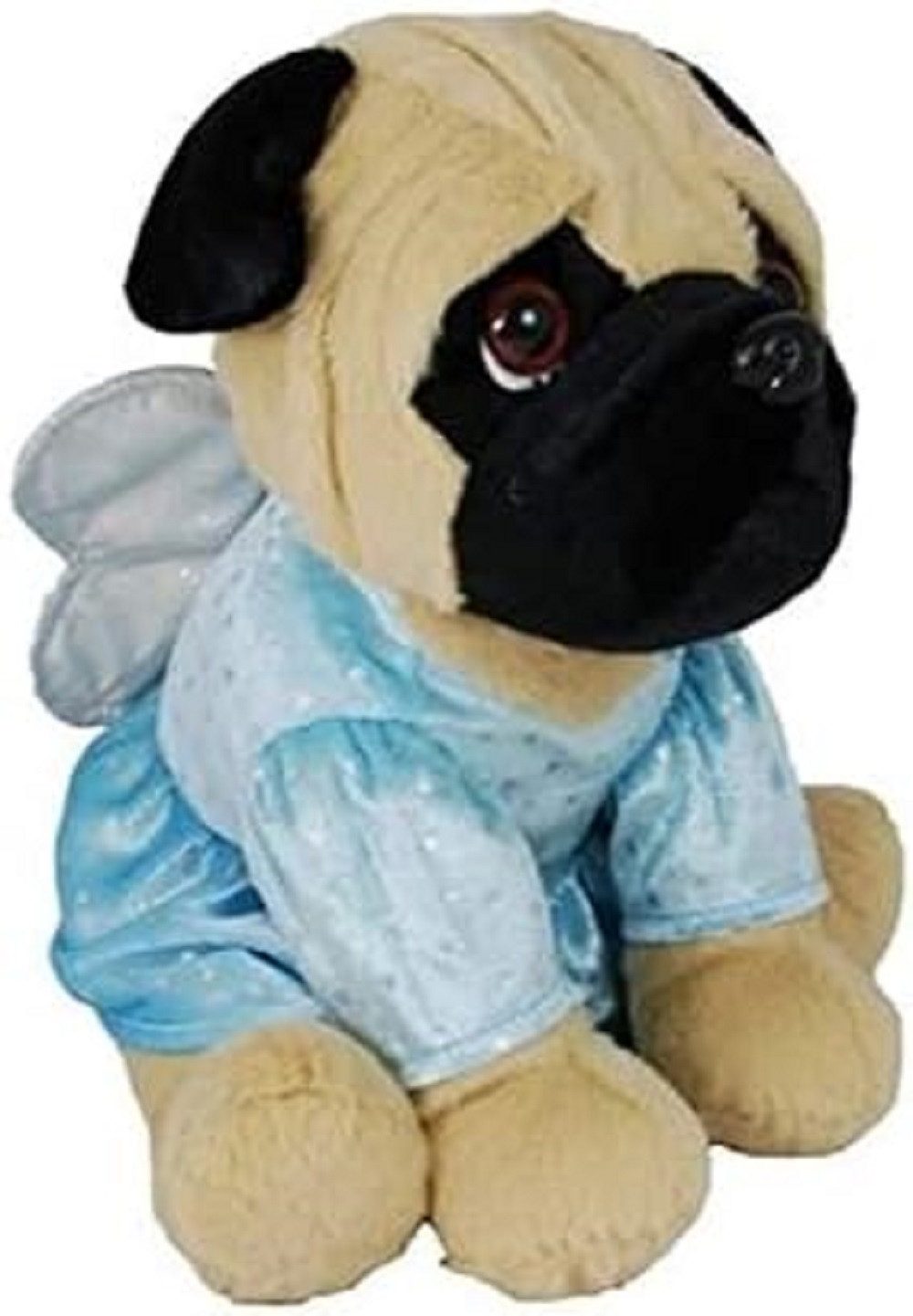 L und B Plüsch Kuscheltier Hund Sitzender Mops mit Anzug ca. 23 cm, Stofftier, Ideal als Geschenk