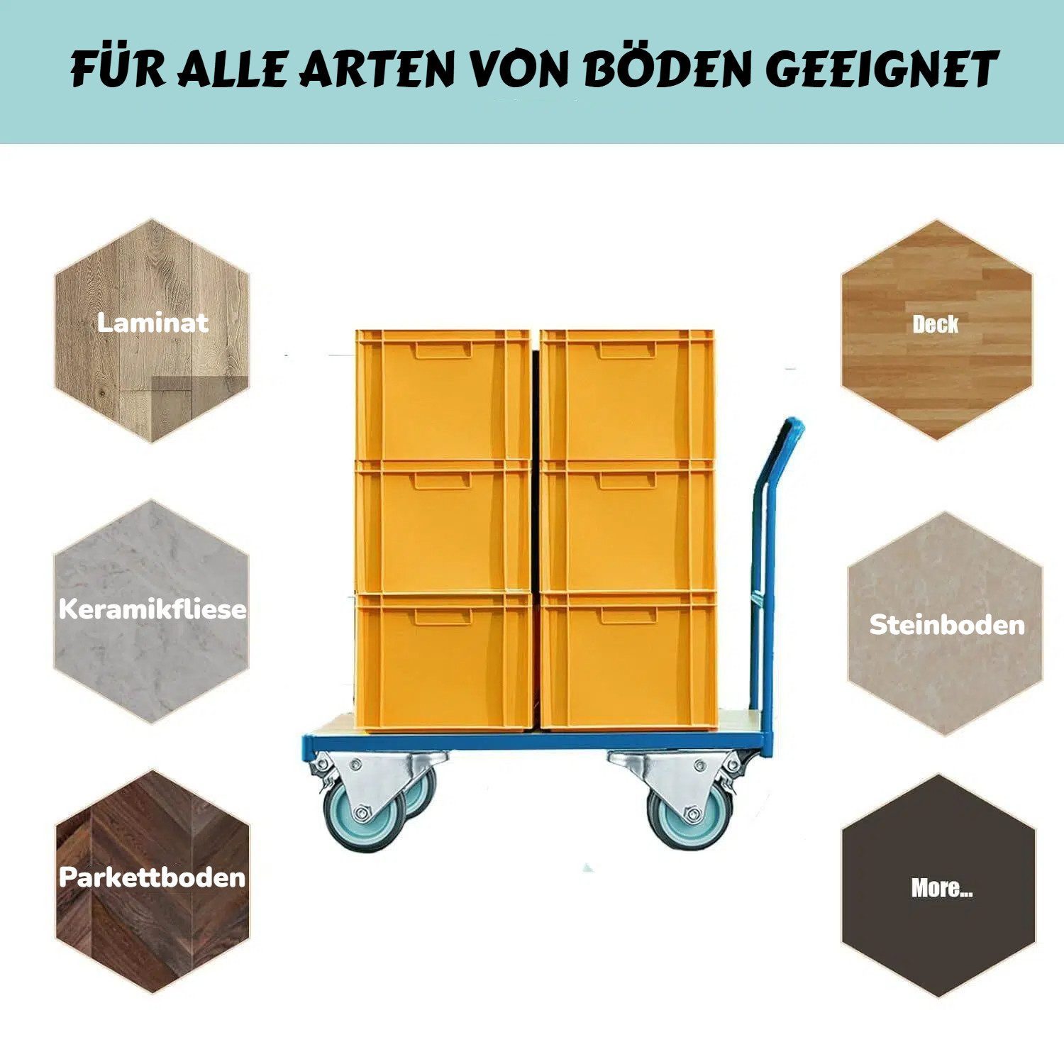 BlingBin Schwerlastrolle 4/8 Stücke 50mm Lenkrollen Doppelrollen Möbelrollen mit Bremse, (4er Set, 4-St., 4 Stück), Transportrollen 360° Drehbar Kein Geräusch für Wohn- und Büro