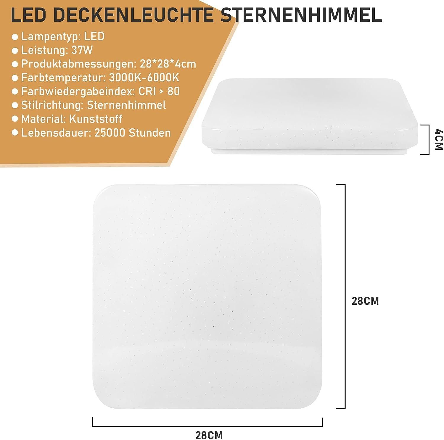 ZMH LED Deckenleuchte Whonzimmer Rund Deckenlampe Modern Sternhimmel Schlaf günstig online kaufen