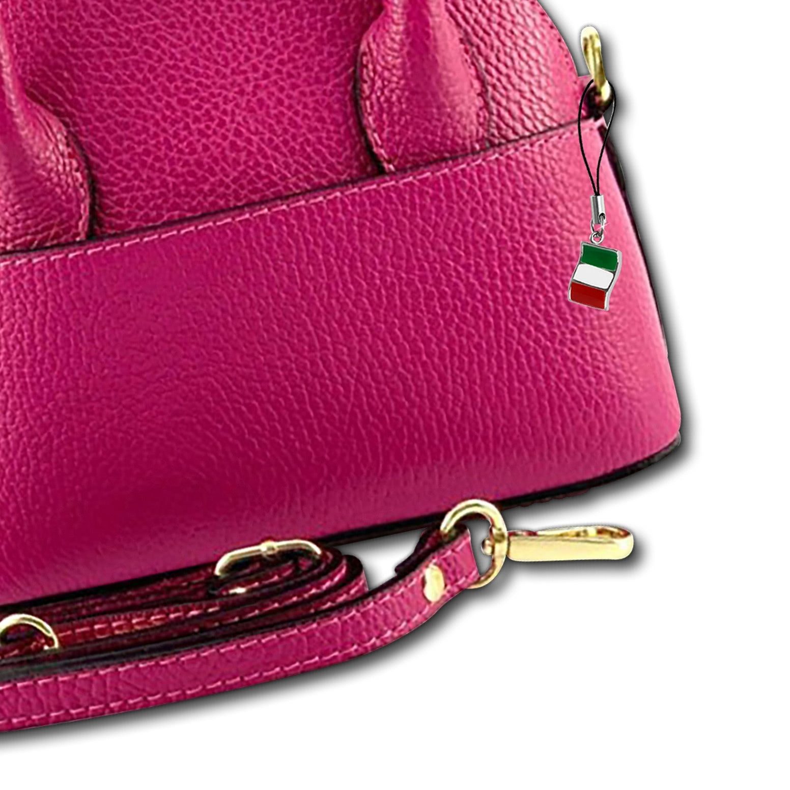 FLORENCE Umhängetasche Florence Echtleder Damen Handtasche (Umhängetasche), Damen Umhängetasche Leder, pink, fuchsia ca. 20cm x ca. 16cm