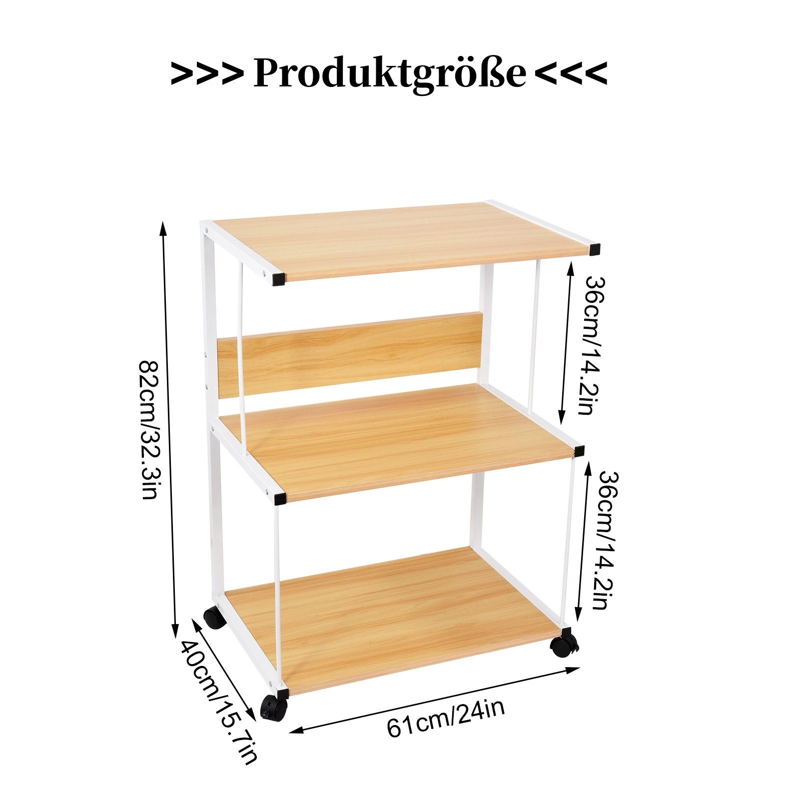 Vellora Standregal Dreistufiges Ablagegestell mit Rollen, günstig online kaufen