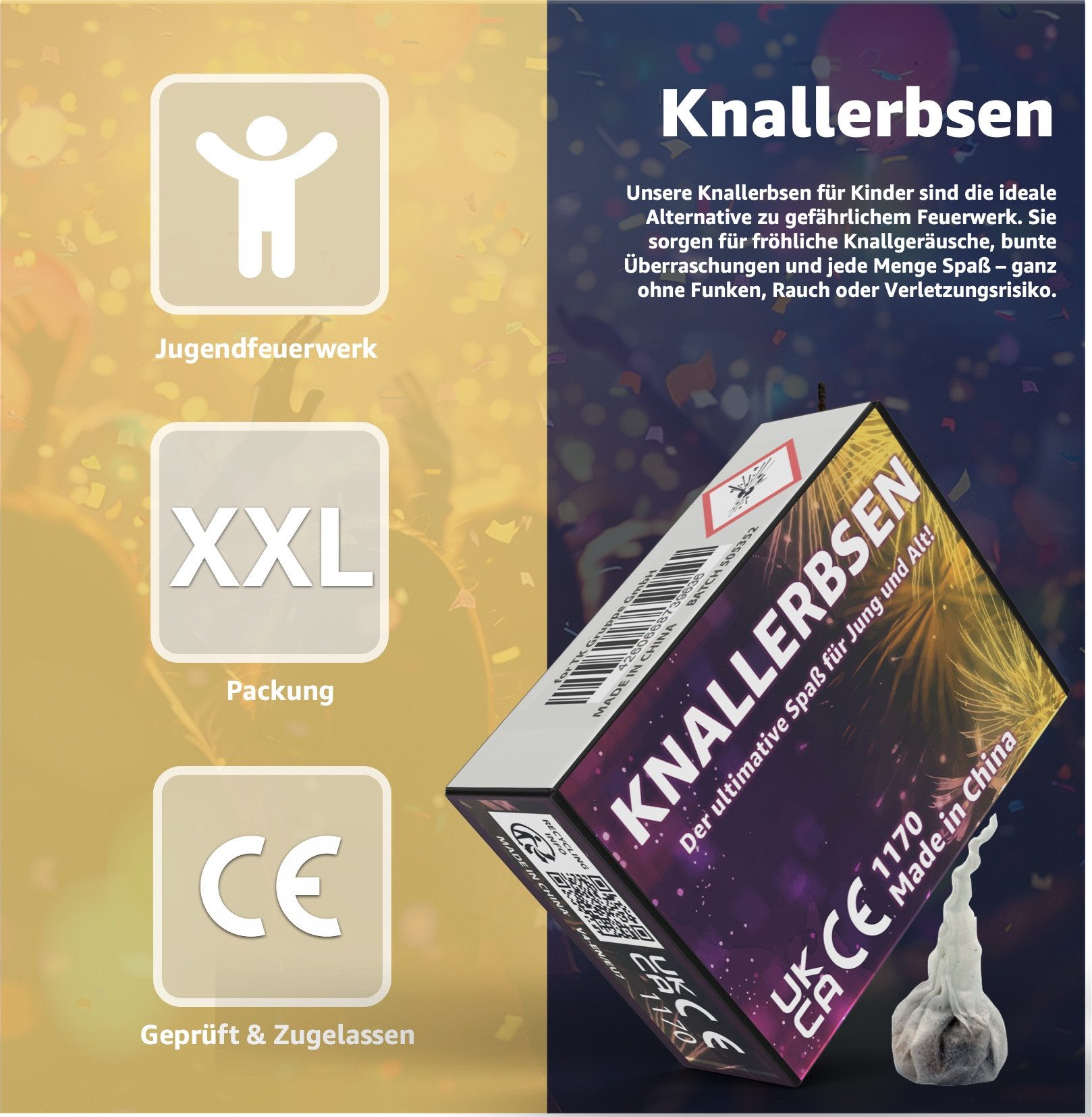 happy sparks® Geburtstagskerze Knallerbsen - Knallteufel Kat. F1 - Silveste günstig online kaufen