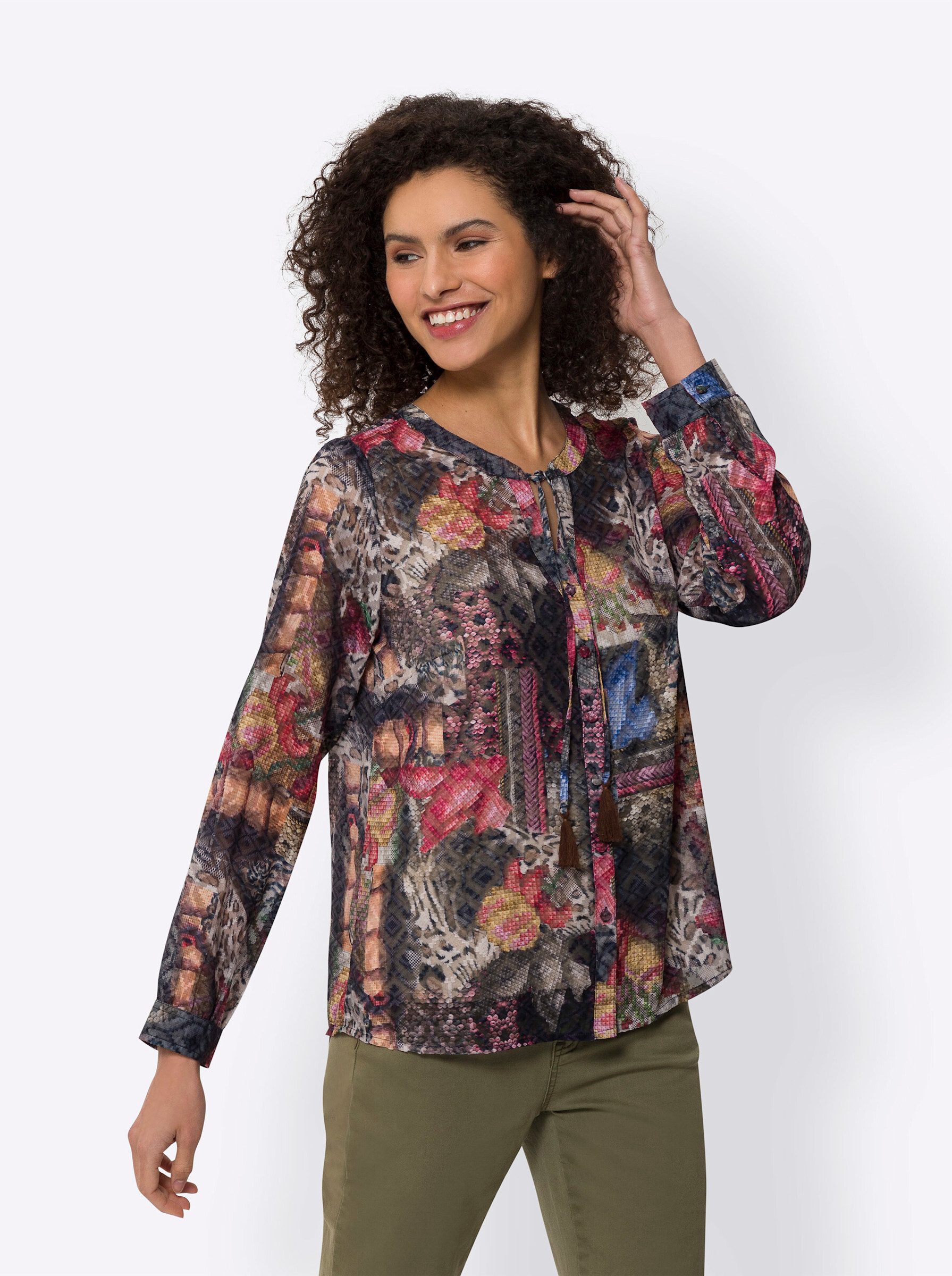 Klassische Bluse Druckbluse