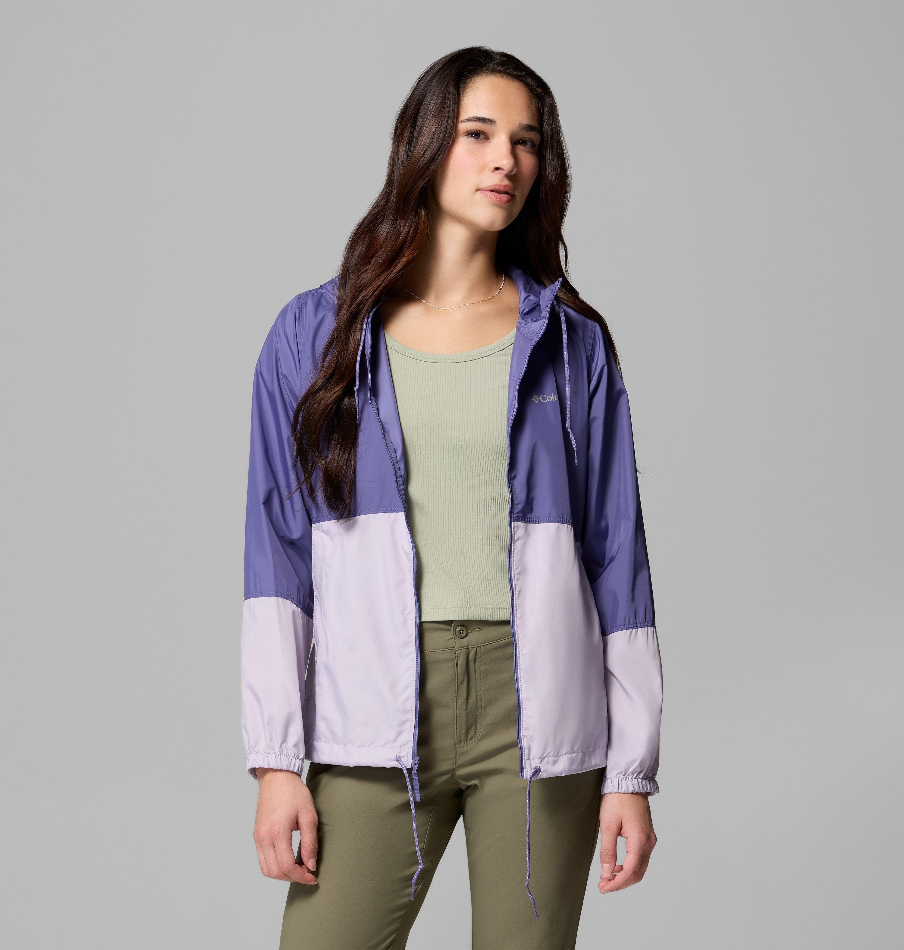 Columbia Windbreaker für Wandern, Trekking und Laufen, mit Kapuze und Kordelzug