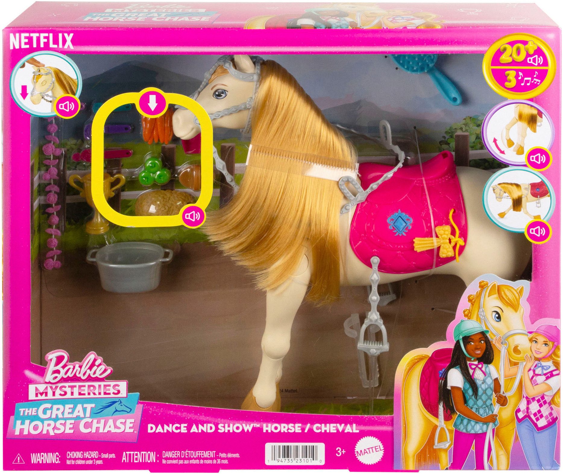 Barbie Dress-Up Doll Mysteries: The Mysterious Horse Adventure Toy Horse, Interactive; with Sound