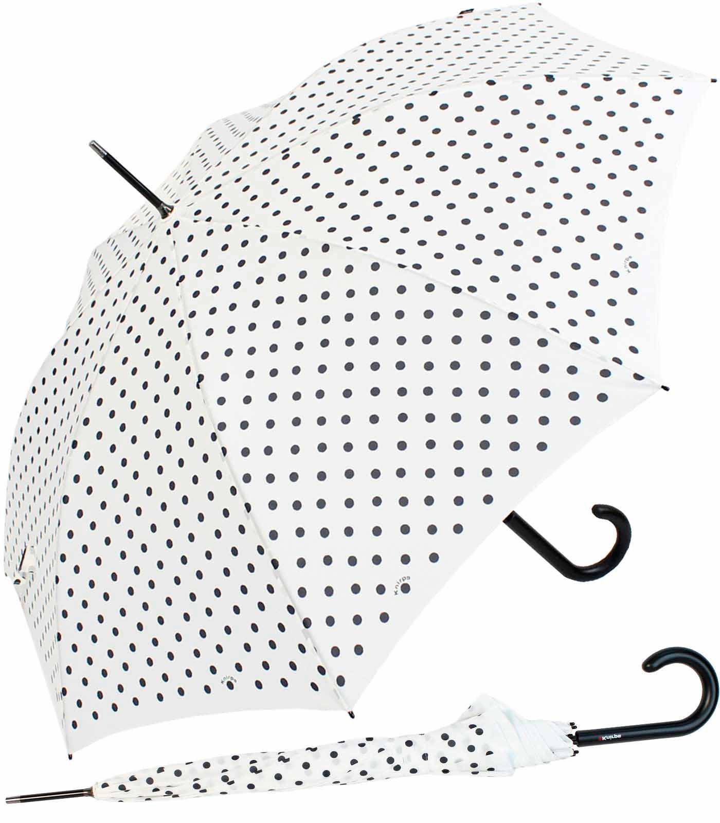 Knirps® Stockregenschirm Design Damenschirm mit Automatik - polka dots, groß und stabil