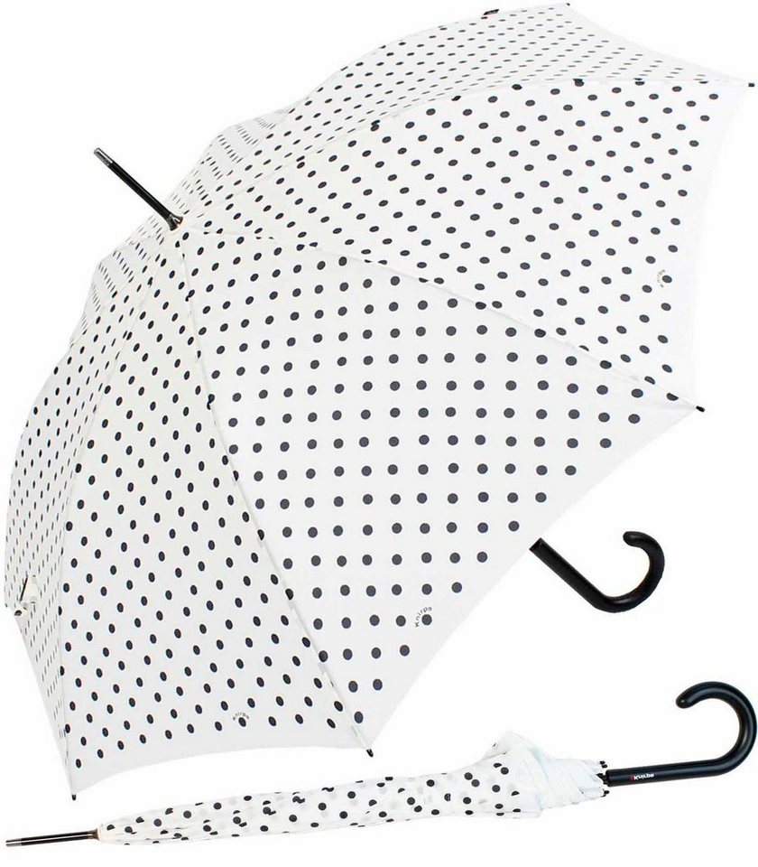 Knirps® Stockregenschirm Design Damenschirm mit Automatik - polka dots,  groß und stabil