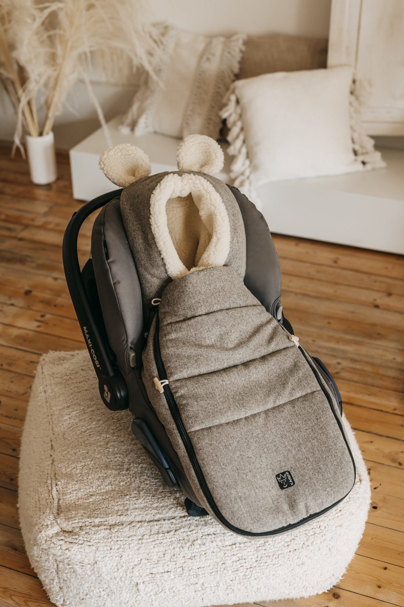 Fußsack Hoody Maus Wool, Babyschalenfußsack