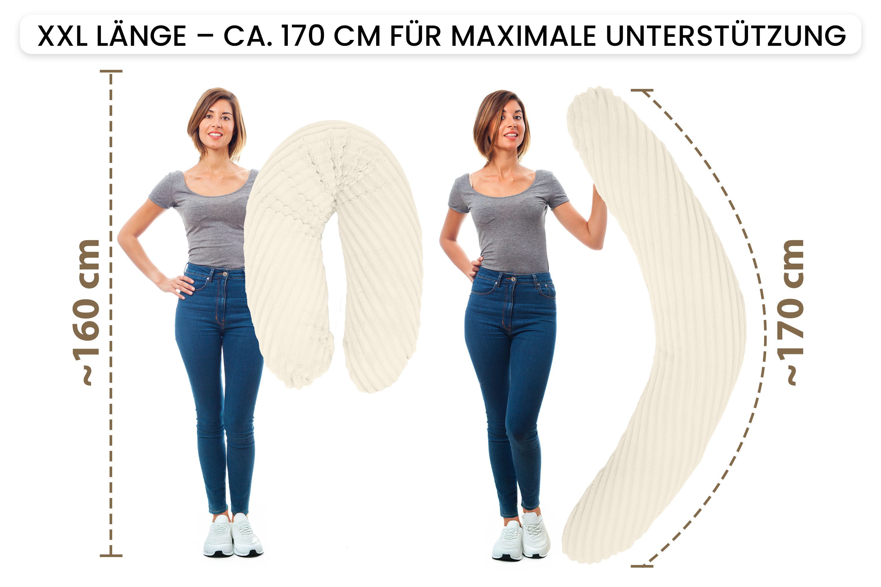 Amilian Stillkissenbezug 170 cm - Ersatzbezug, Bezug, Kissenbezug für Stillkissen, mit Reißverschluss, für Schwangerschaftskissen, Seitenschläferkissen – Bild 3 von 5