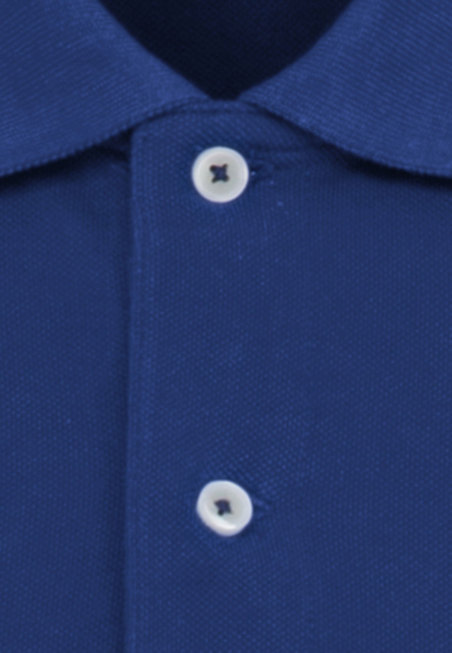 Kurzarm Poloshirt Mittelblau Uni Slim seidensticker Kragen