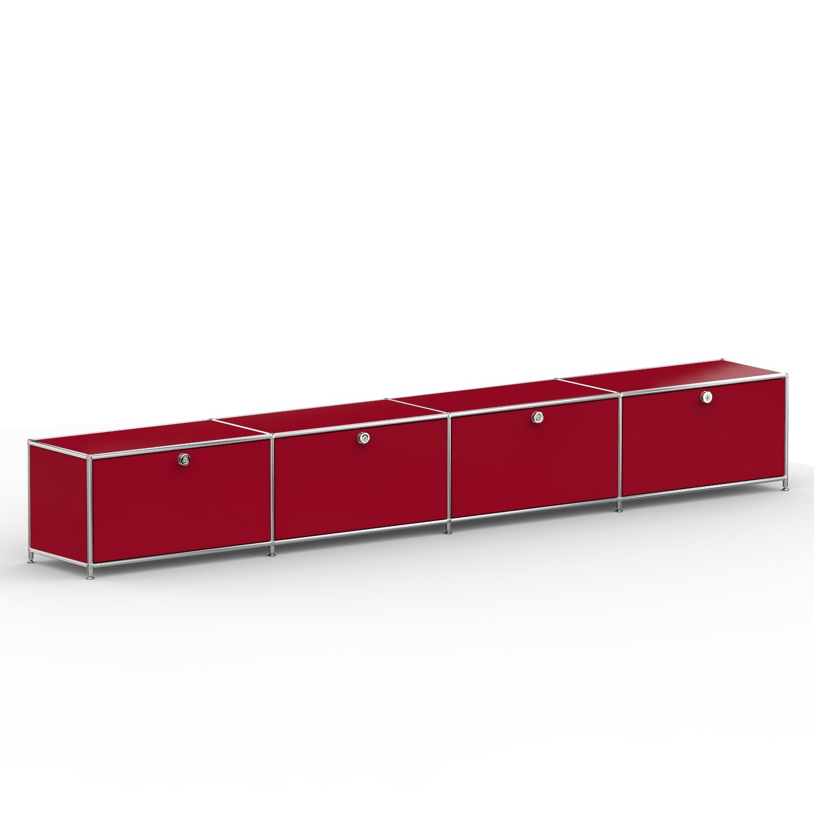 Versee Lowboard TV Board mit 4 Klappen & Schloss, Breite 302 cm (Lowboard für Büro und Home-Office, 1 Lowboard), Robust und langlebig, 50kg belastbar
