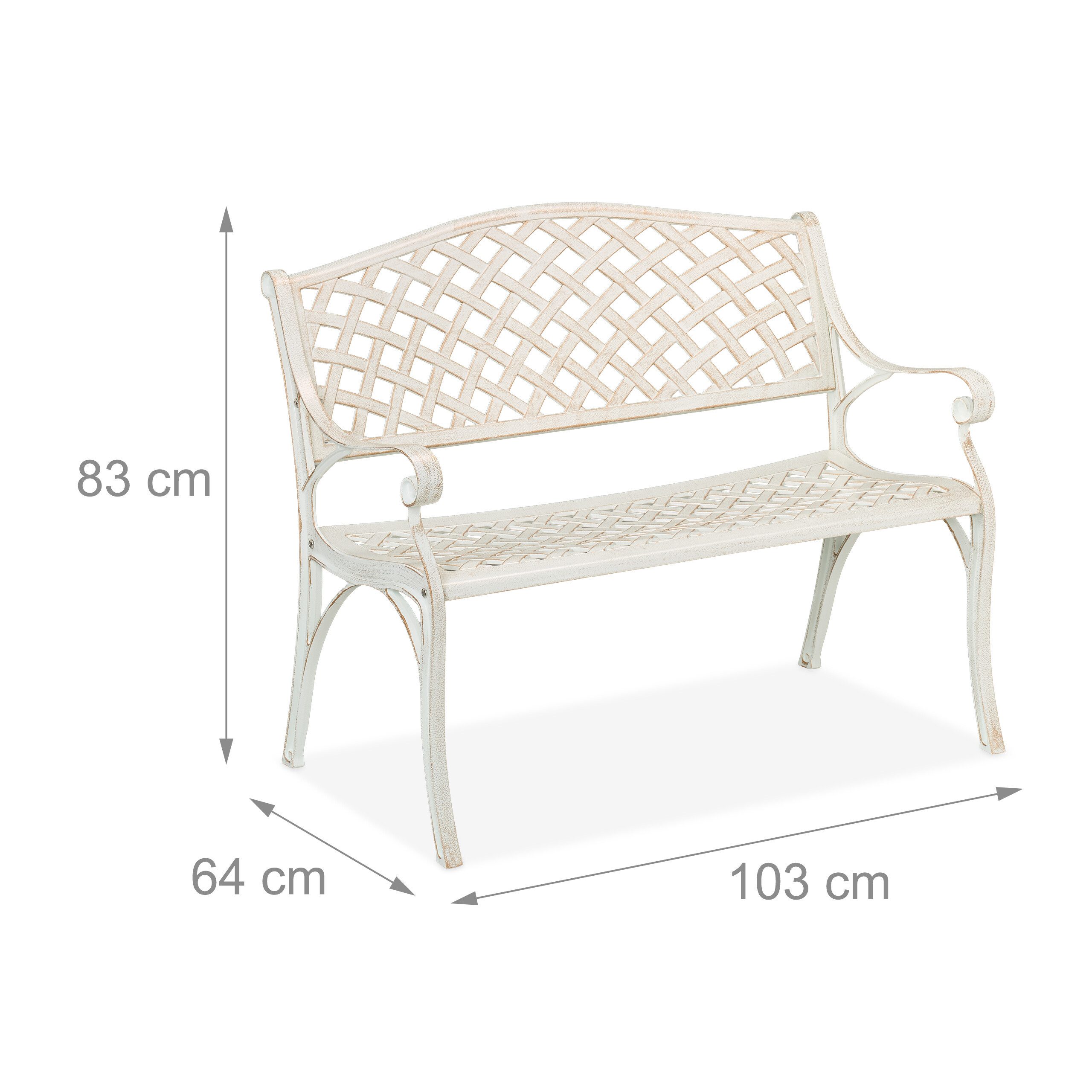 relaxdays Gartenbank antik weiß