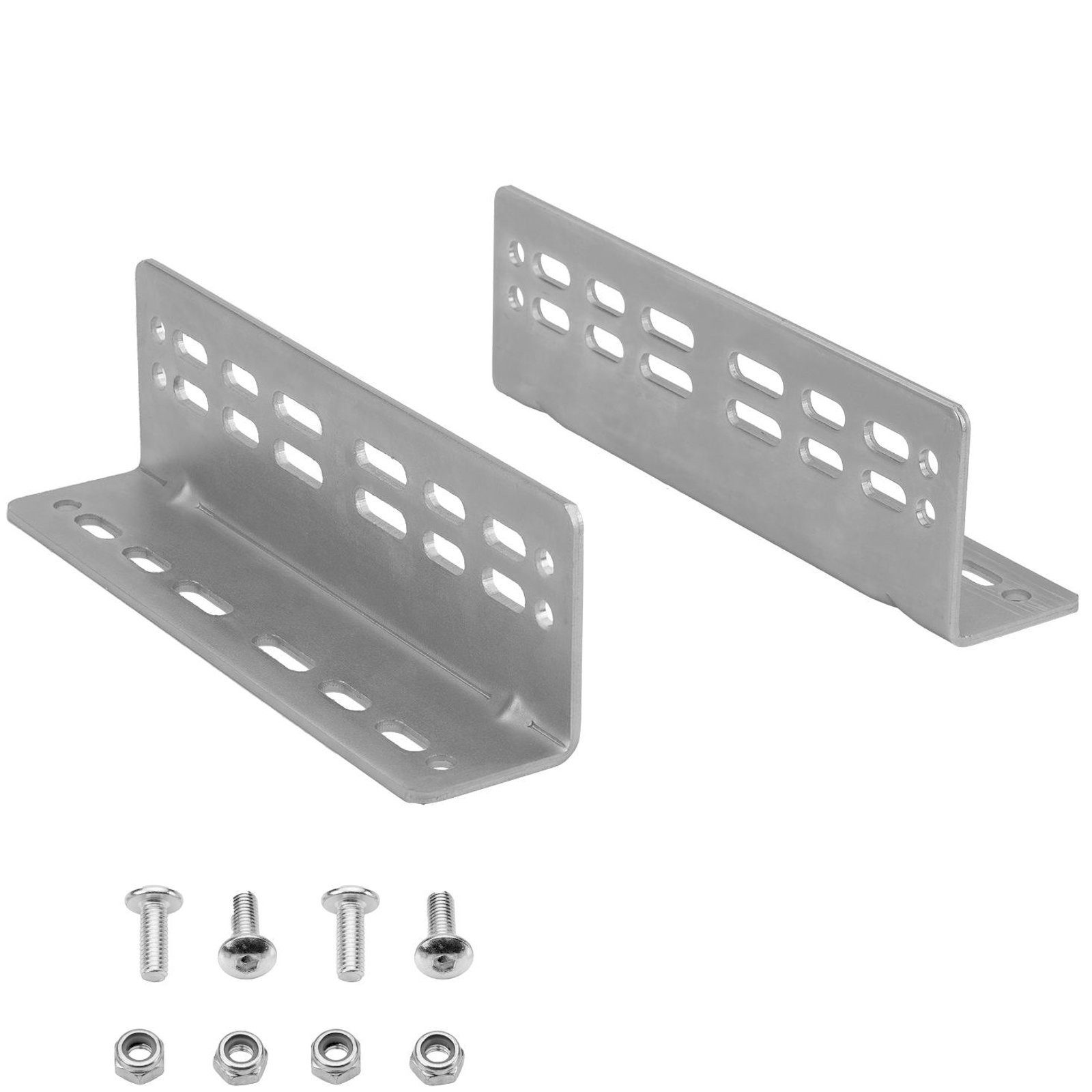SO-TECH® Möbelbeschlag Montagewinkel für 200 Kg Schwerlastauszüge KV2-200-H76-LC (2 St), Silber verzinkt für Boden- u. Plattformmontage