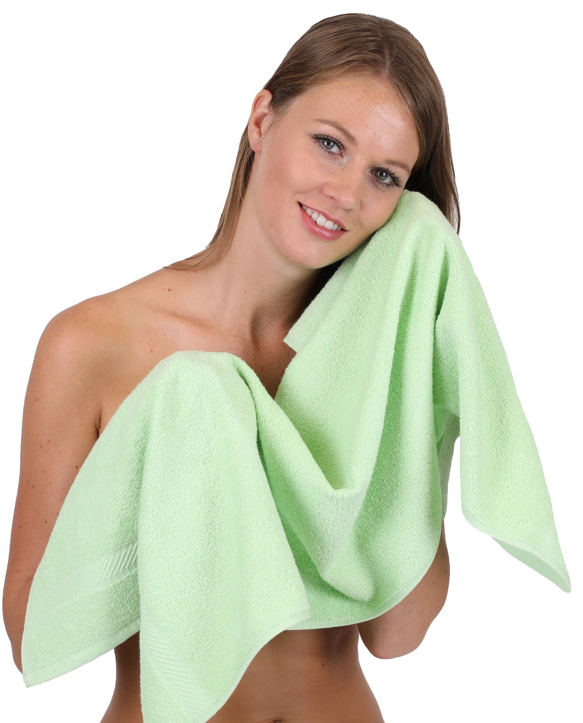 Betz Handtuch Set und grün, Farbe 8-tlg. 100% Palermo Handtuch-Set Baumwolle apricot