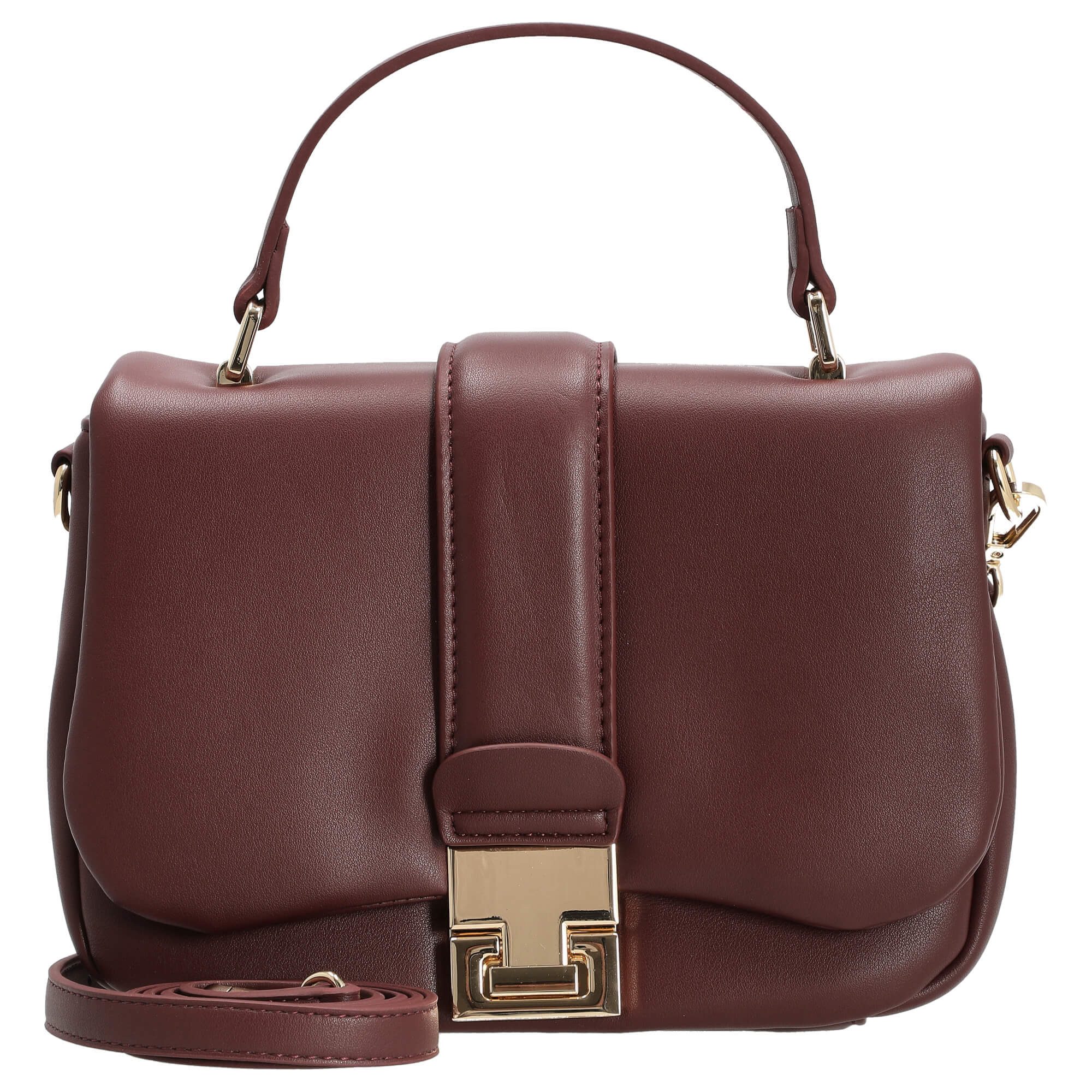Handtasche Dalarna - Henkeltasche 25 cm (oxblood/gold)