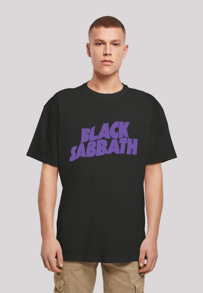 F4NT4STIC T-Shirt Black Sabbath Heavy Metal Band Wavy Logo Black Print,  Offiziell lizenziertes Black Sabbath T-Shirt