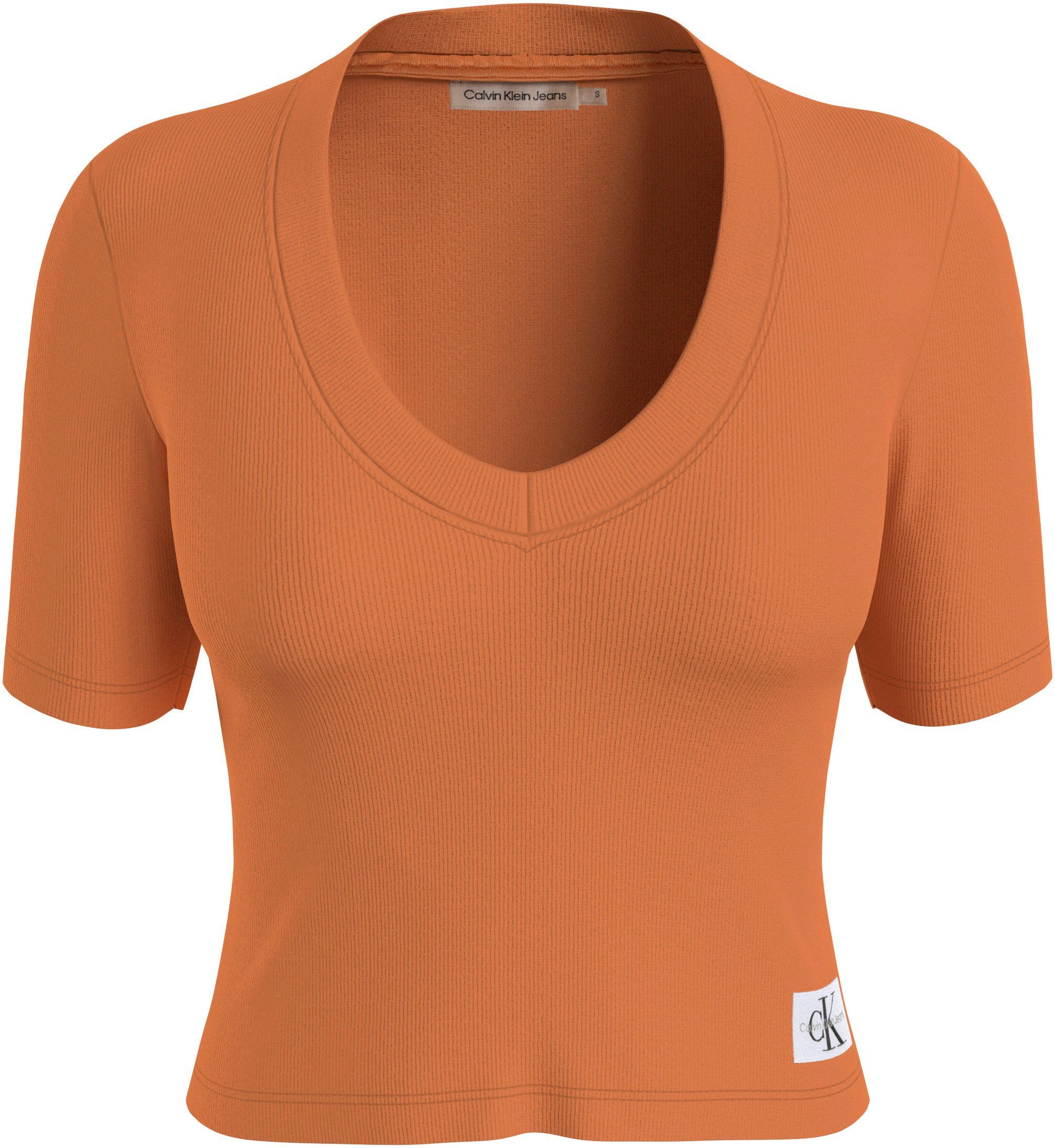 orange V-Shirt Klein Calvin Jeans