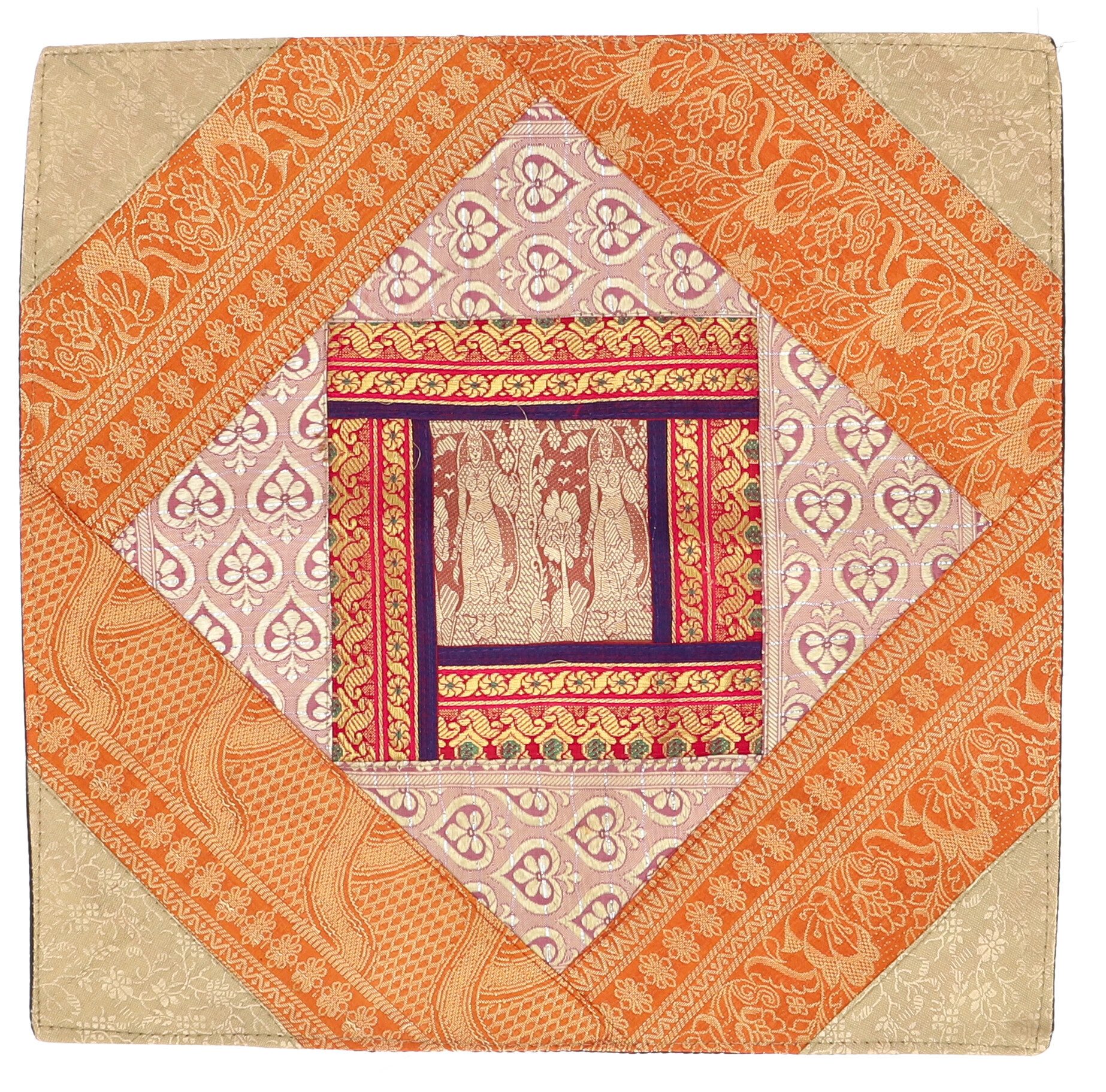 Guru-Shop Kissenbezüge Brokatkissenhülle, Patchwork Kissenhülle,..