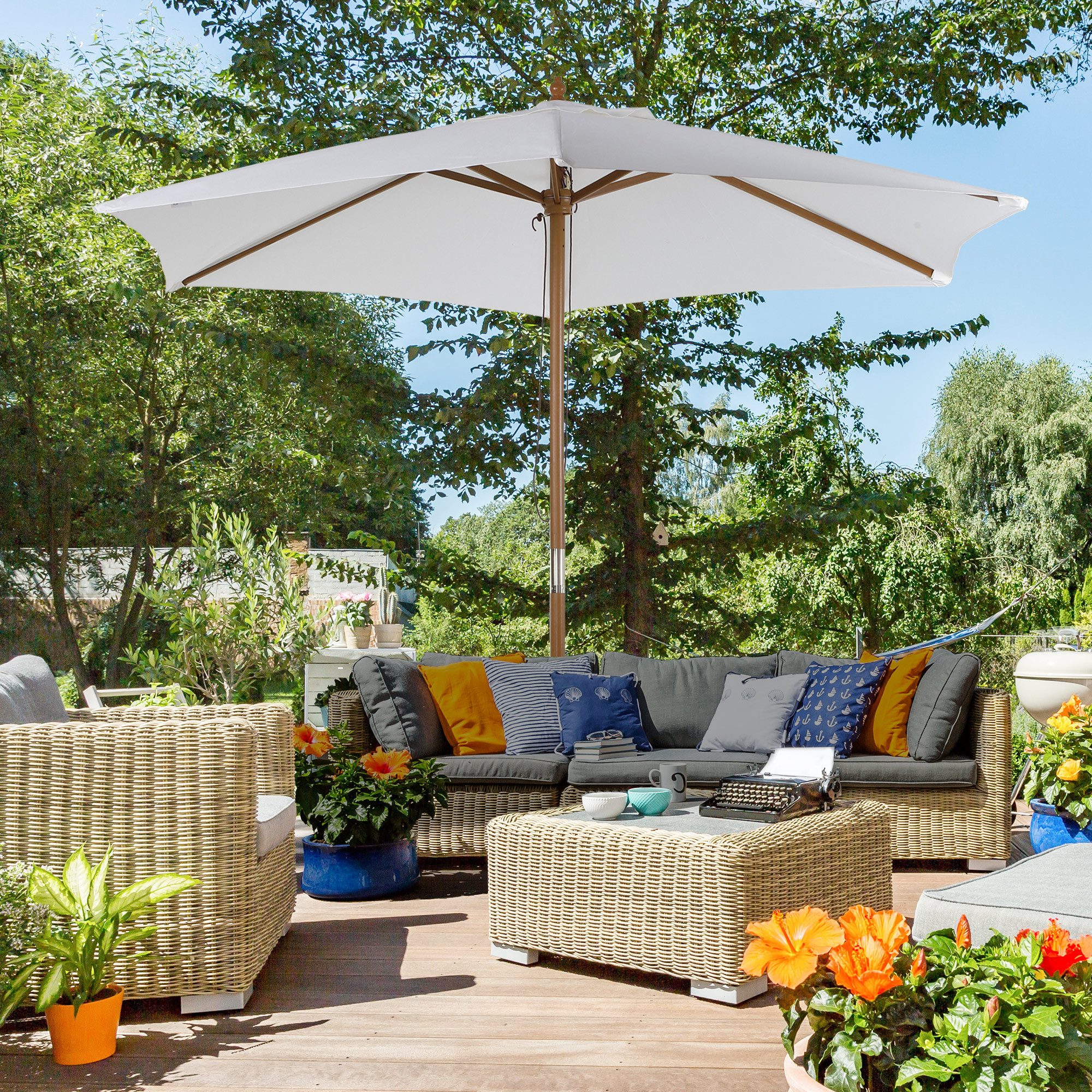 Outsunny Sonnenschirm grosser Schirm, UV-schutz, verstellbarer günstig online kaufen