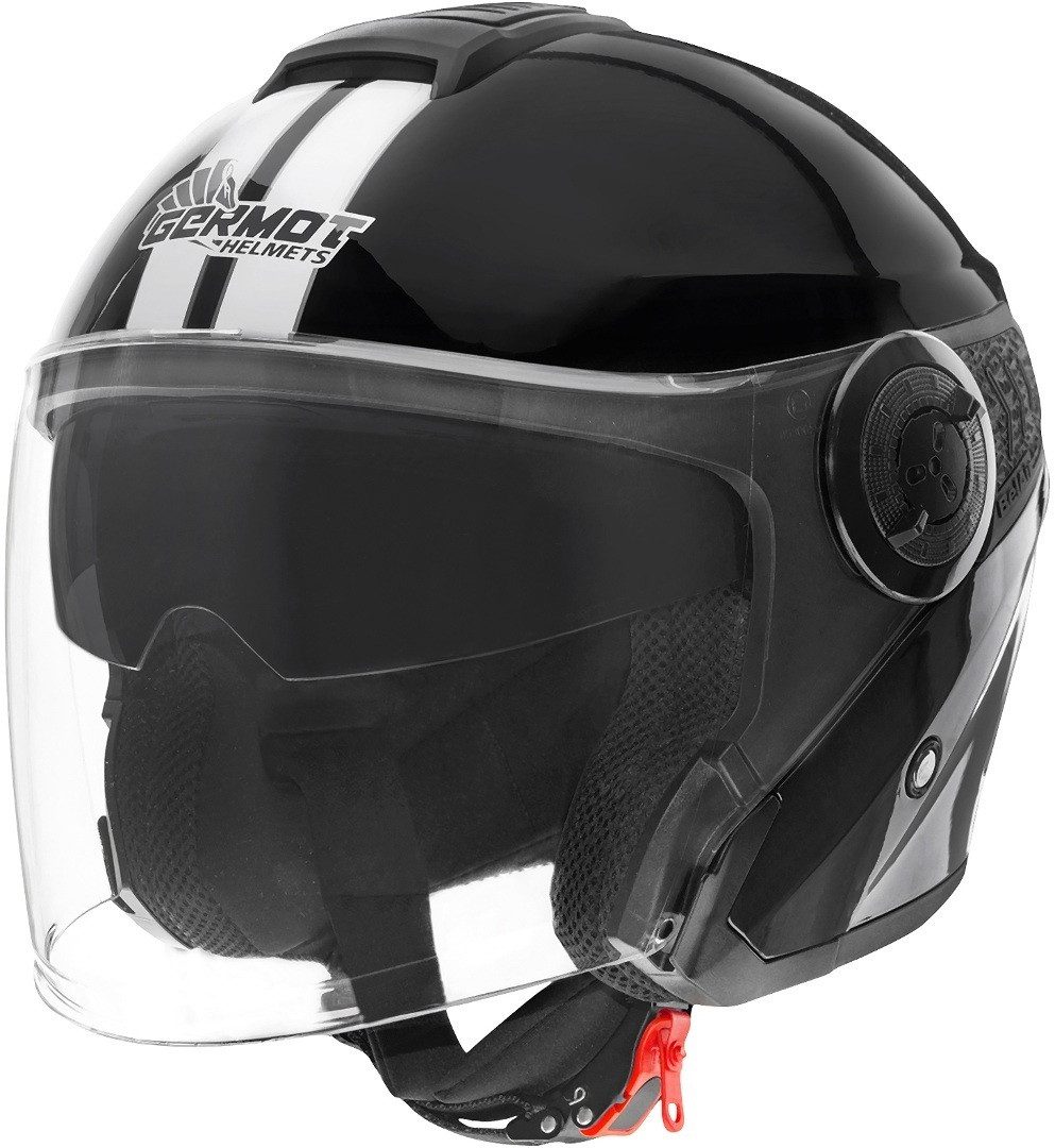 Germot Motorradhelm GM 660 Decor Jethelm, Integriertes Sonnenvisier