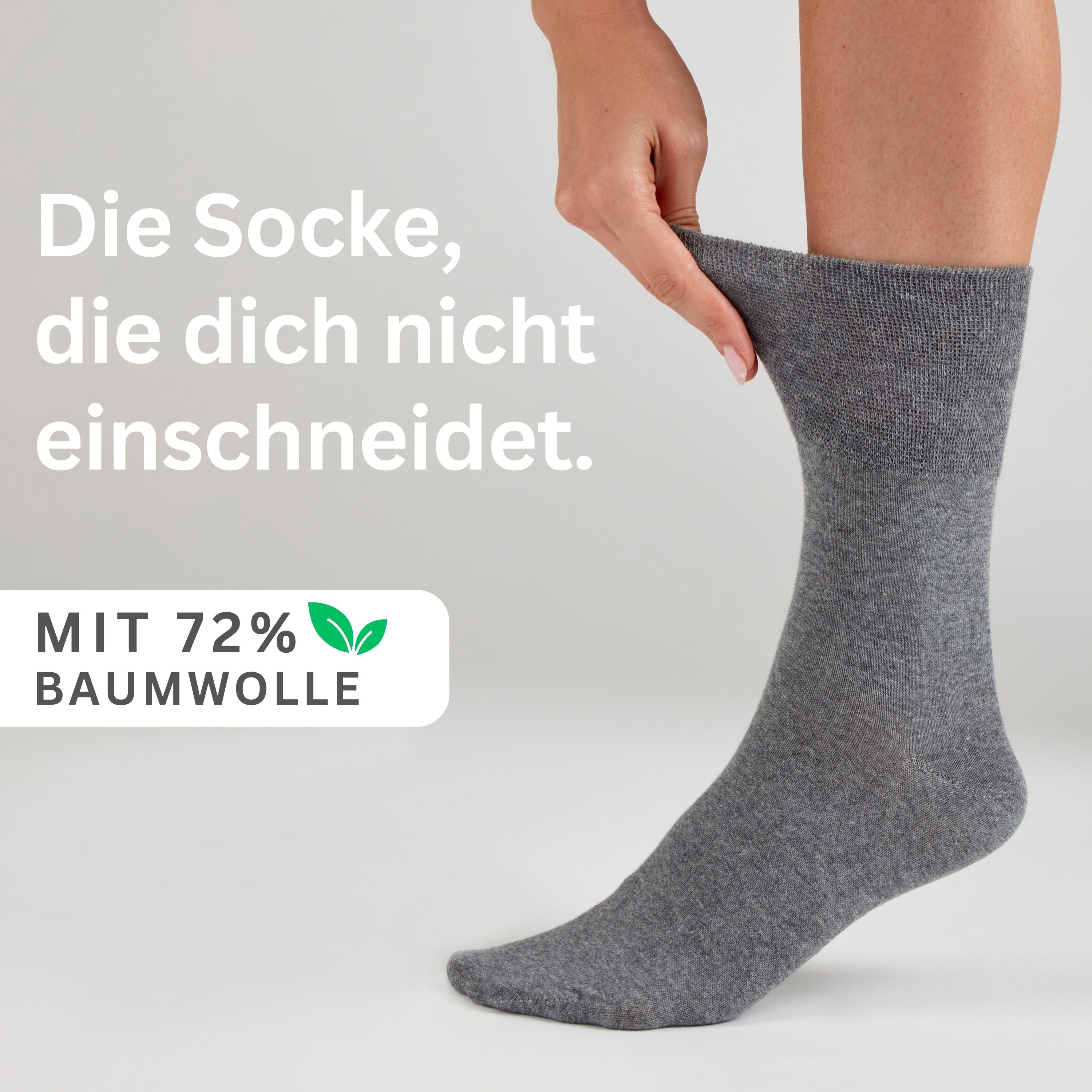 MEDOLY Businesssocken Premium Herren Socken (6 Paar) aus Baumwolle, ohne einschneidende Bündchen