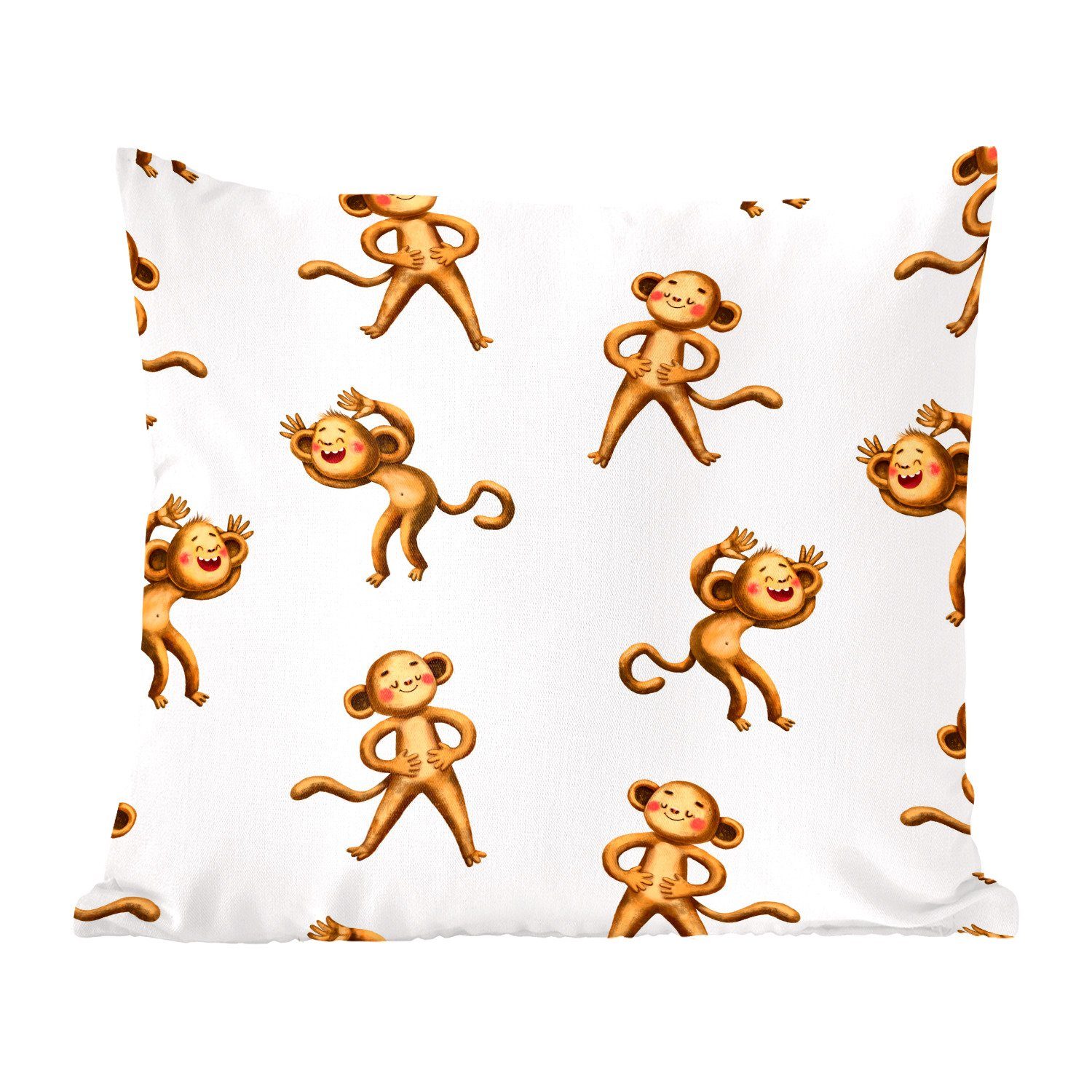 Design Zierkissen MuchoWow Deko, mit Sofakissen - Dekokissen Affe für Schlafzimmer, Dschungel Wohzimmer, Füllung Kinder, - -