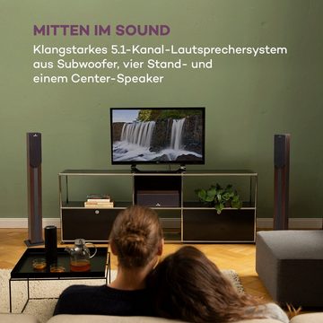 Auna Areal Elegance Lautsprechersystem (Bluetooth, 190 W, Bluetooth Laustsprecher USB AUX HeimKino)