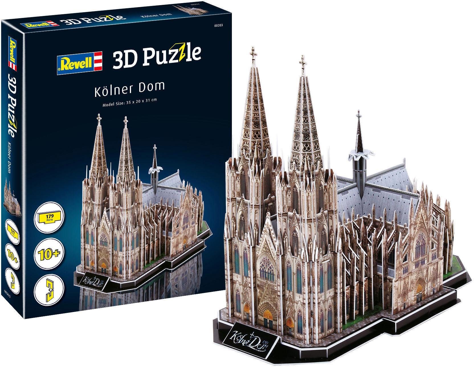 Revell® 3D-Puzzle Kölner Dom, 179 Puzzleteile, Bauteile werden  zusammengesteckt - kein Kleber erforderlich!