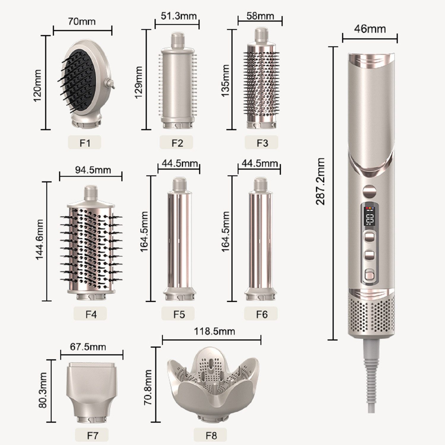 COOL-i ® Multihaarstyler Multihaarstyler AirStyler 8-in-1 – 1400 W, Föhn & Hairstyler in einem