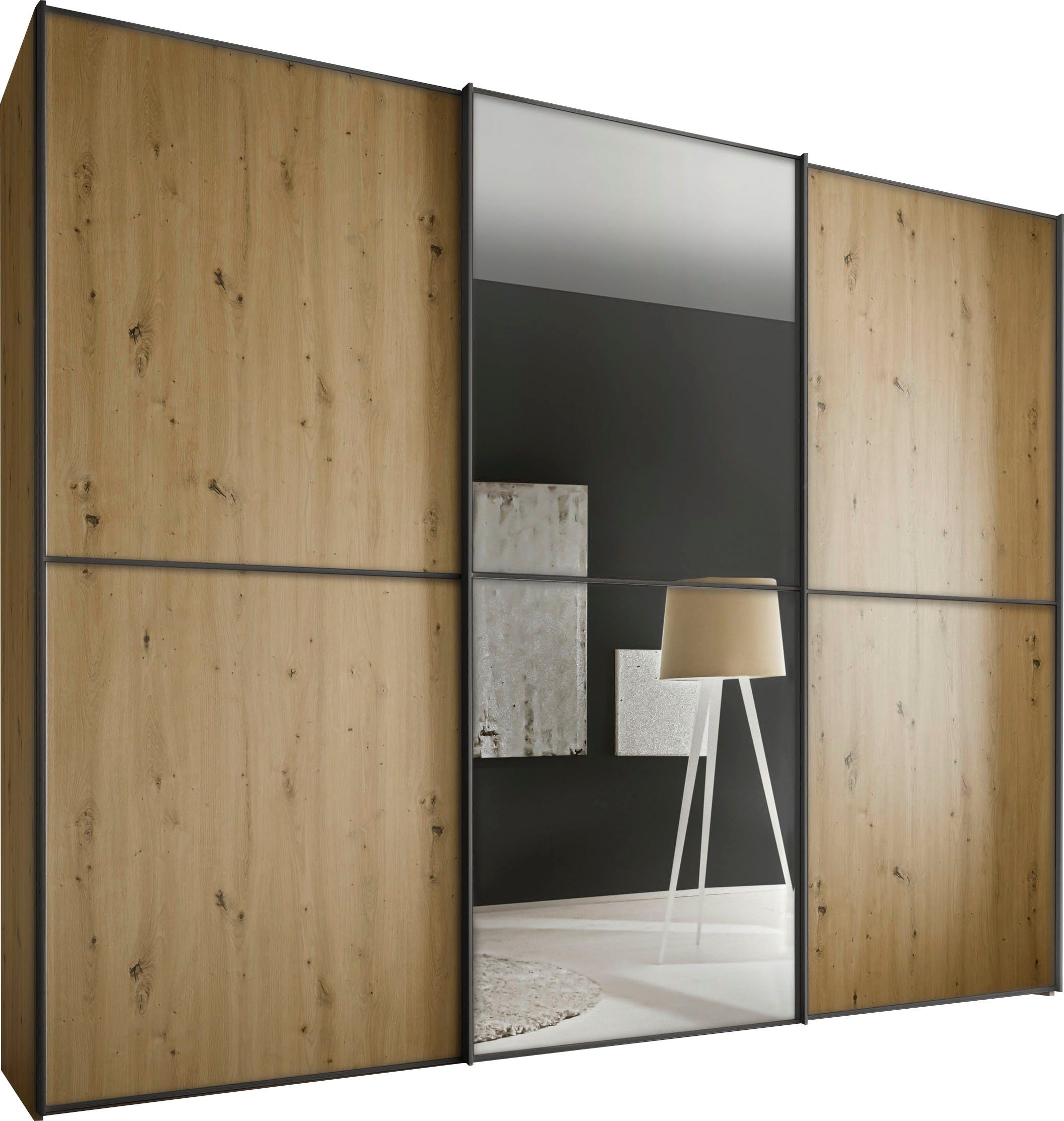 STAUD Schwebetürenschrank Sinfonie Plus, edles Design in hochwertiger Qualität, Made in Germany Mit Spiegeltüre und vier verschiedenen Ausstattungsvarianten