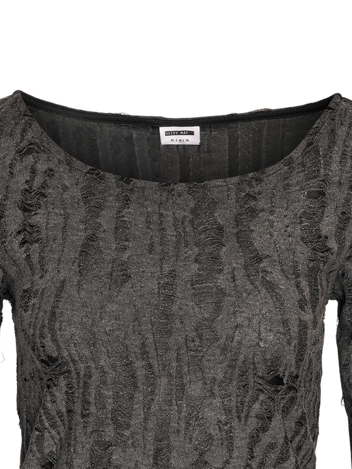 Noisy may Shirttop U-Boot-Ausschnitt enger Schnitt lange Ärmel NMHARLOW L/S BOATNECK MG TOP JRS