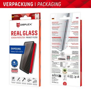 Displex Privacy Glass FC - Samsung Galaxy S22+/S23+, Displayschutzglas, Blickschutz Displayschutzfolie Displayschutz kratzer-resistent 10H