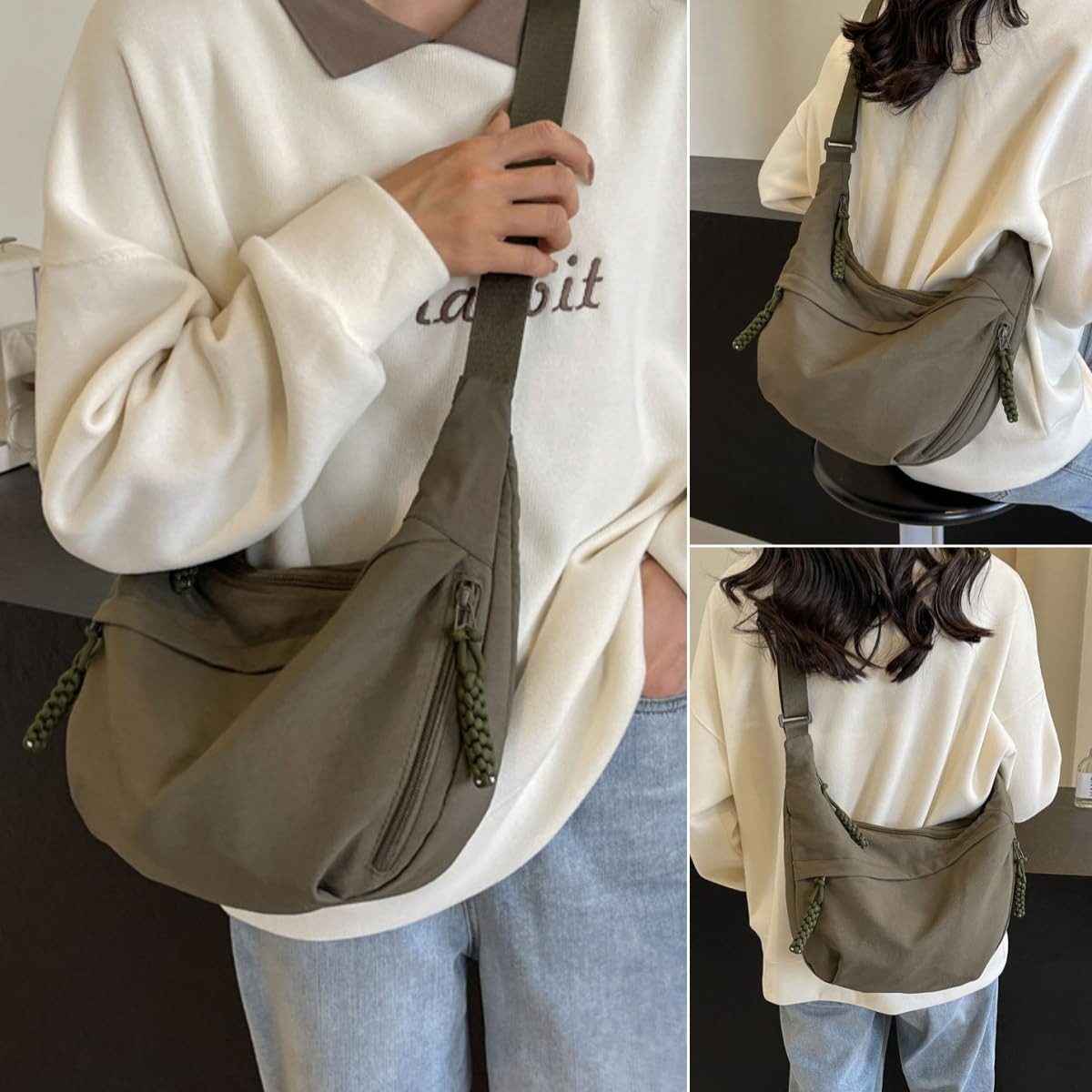 Cachito Bauchtasche Damen Gürteltasche Umhängetasche CrossBody, Nylon Schultertasche, Handtasche für Arbeit, Reisen, Alltag