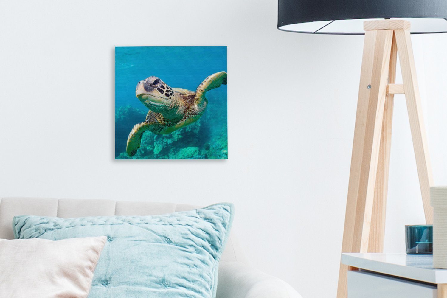 (1 Schlafzimmer Leinwand St), für Leinwandbild Bilder OneMillionCanvasses® Wohnzimmer auf Hawaii, Meeresschildkrötenschwimmen