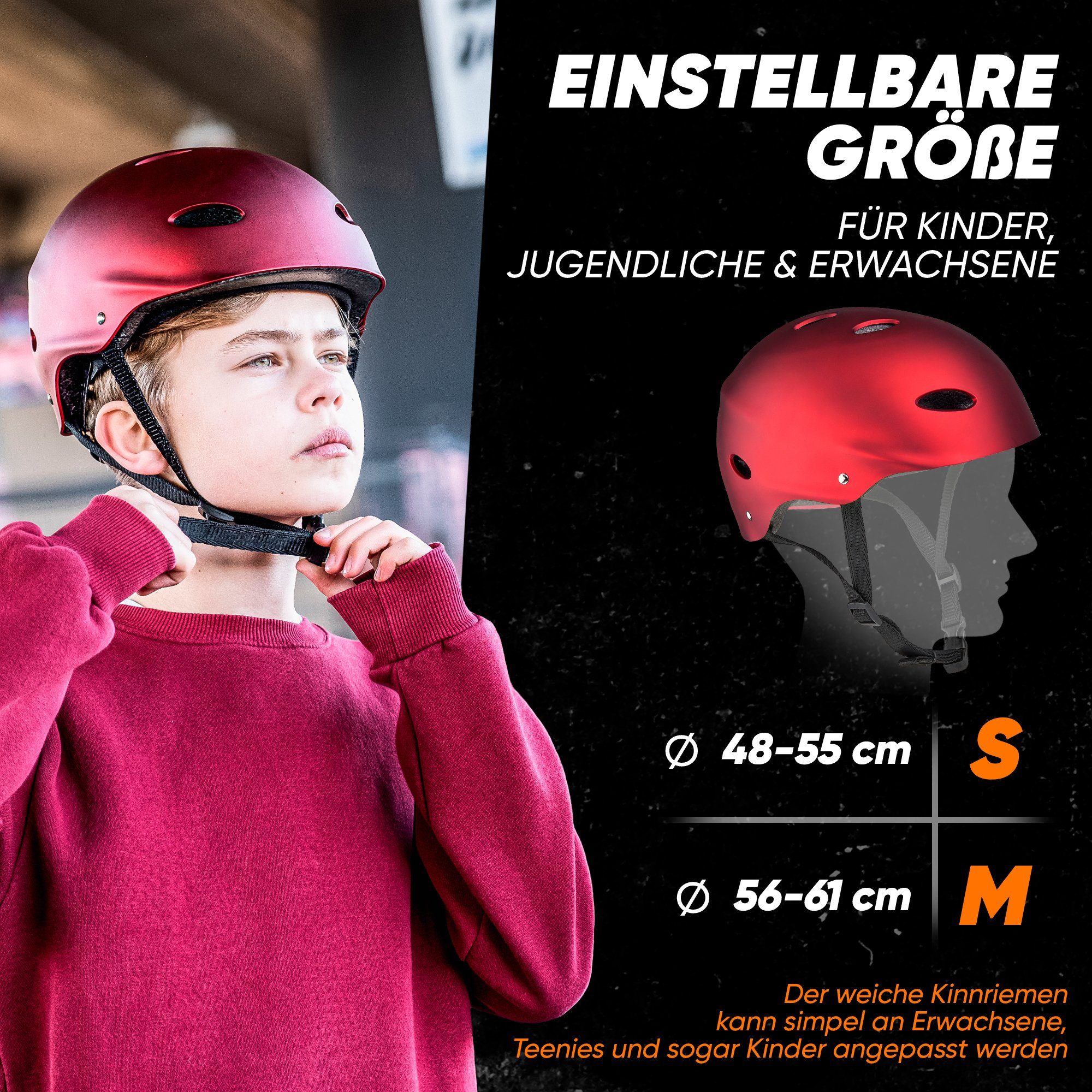 Apollo Kinderhelm Größenverstellbarer Schutzhelm Skatehelm mit, größenverstellbar