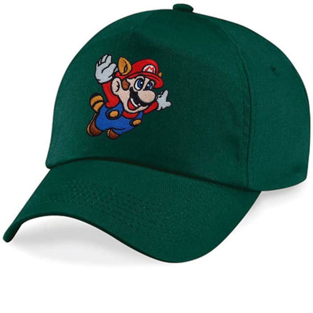 Blondie & Brownie Baseball Cap Kinder Mario Fligh Stick Patch Luigi Peach Super Nintendo Flaschengrün