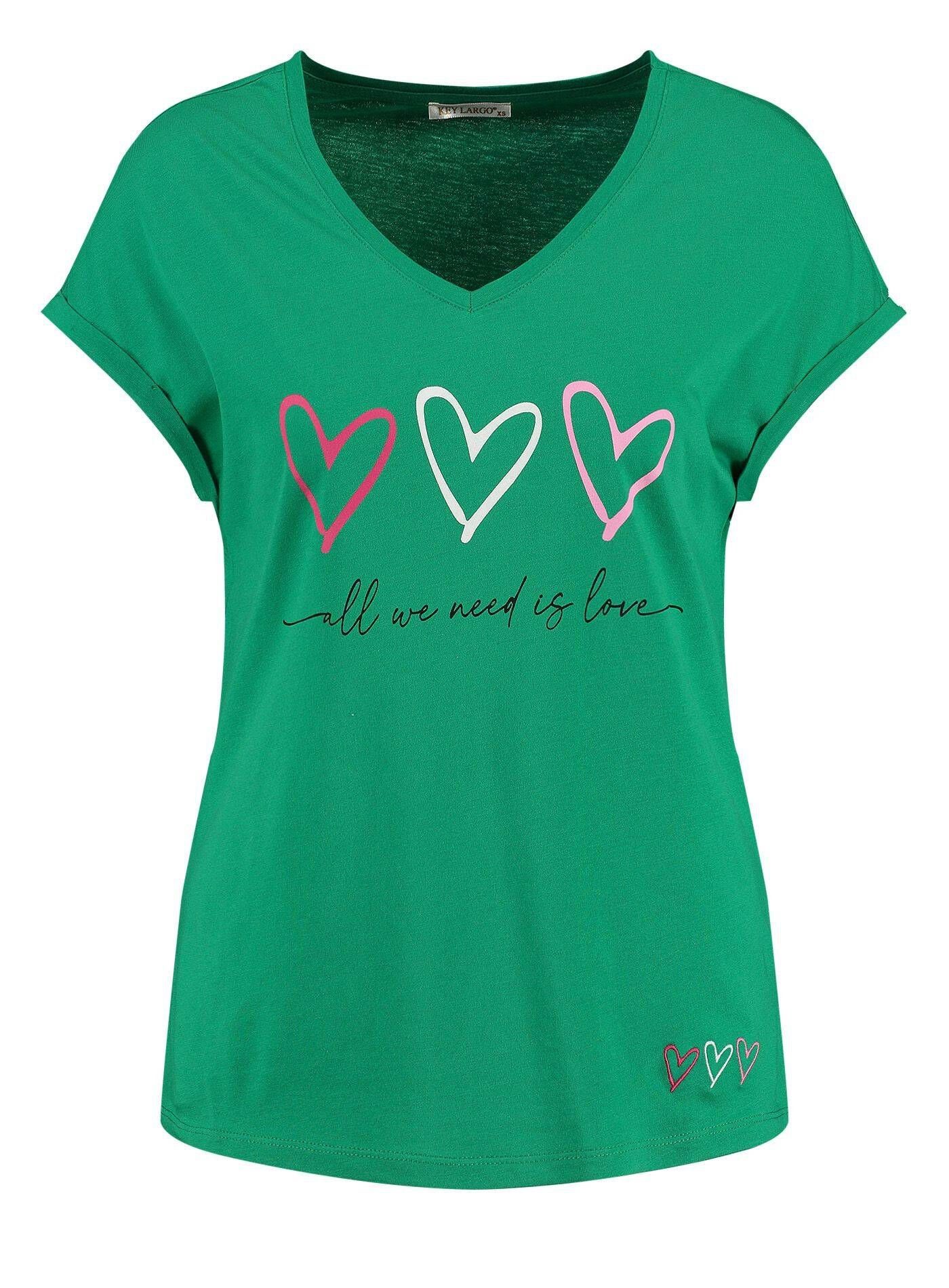 Key Largo T-Shirt Damen T-Shirt WT EVERYTHING V-NECK (1-tlg), Material:  Obermaterial: 50% Baumwolle, 50% Modal