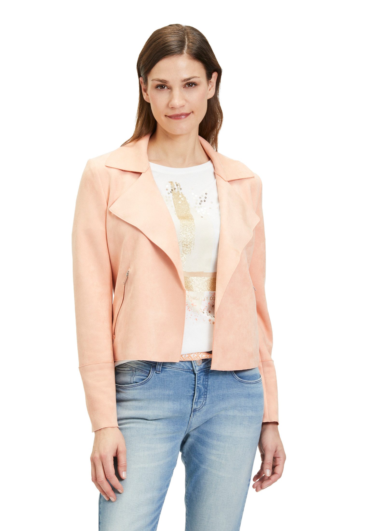 Jackenblazer Cartoon Blazer-Jacke mit offenem Saum