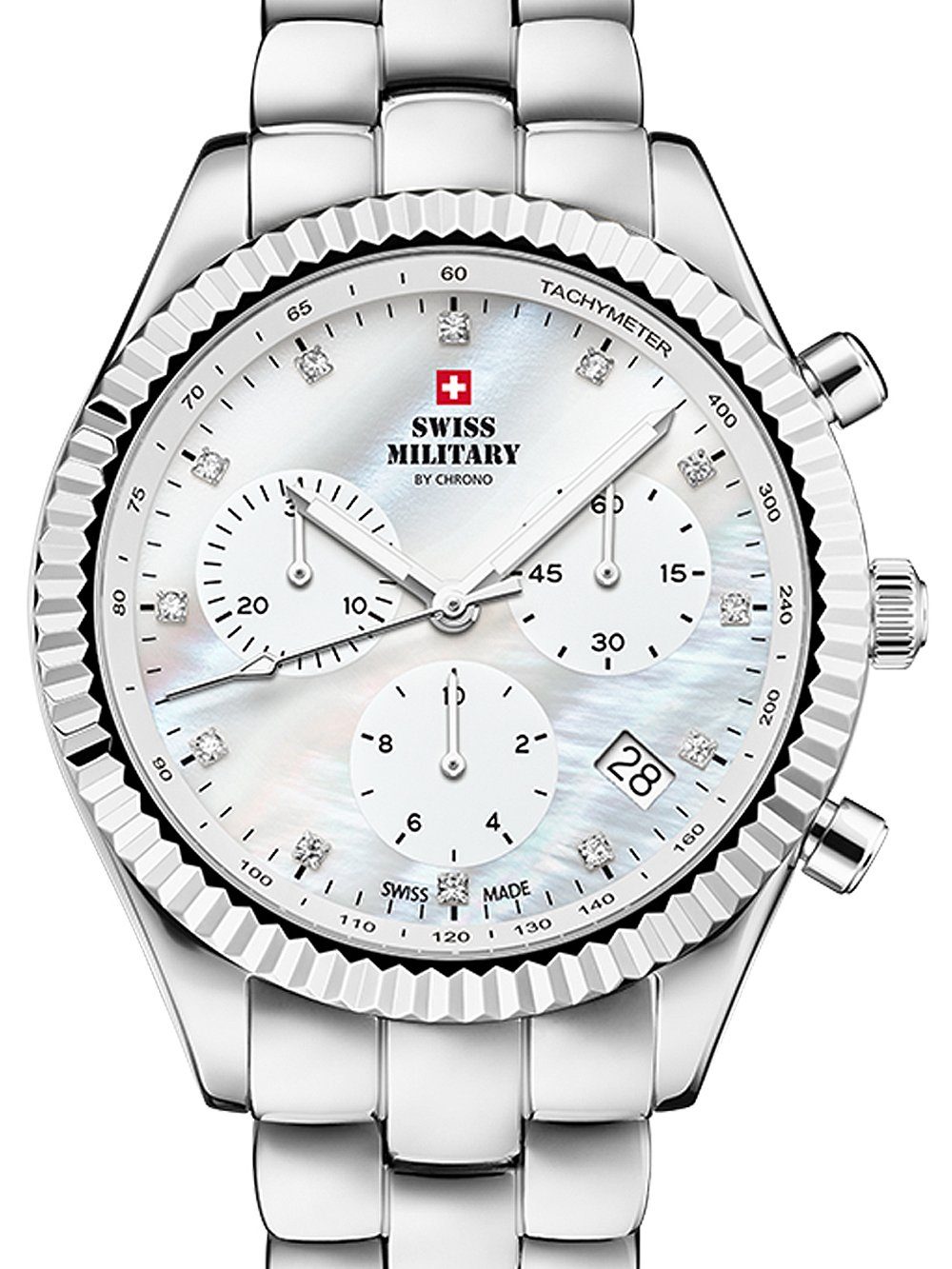 Quarzuhr Swiss Military SM30207.02 Elegant Chronograph Damenuhr 38mm 5ATM Swiss Military SM30207.02 Elegant Chronograph Damenuhr 38mm 5ATM
