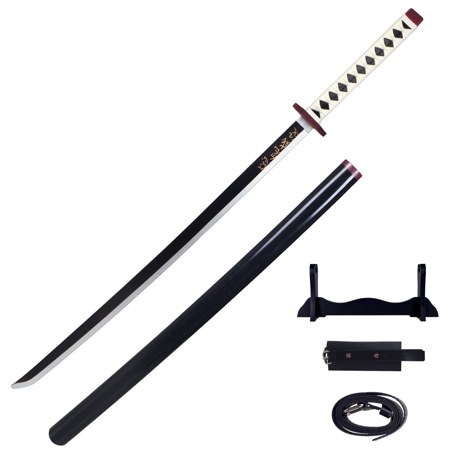 GalaxyCat Spielzeug-Schwert Demon Slayer Katana aus PU-Schaum, Kimetsu no Yaiba Nichirin Schwert, Nichirin Katana von Giyu Tomioka mit Schwertständer