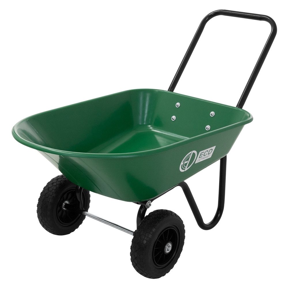 ECD Germany Schubkarre Garten 78L Gartenwagen Gartenkarre mit Kippfunktion Bauschubkarre, Gartenschubkarre Hofkarre 2x PU-Reifen & PP-Wanne 100 kg Tragkraft