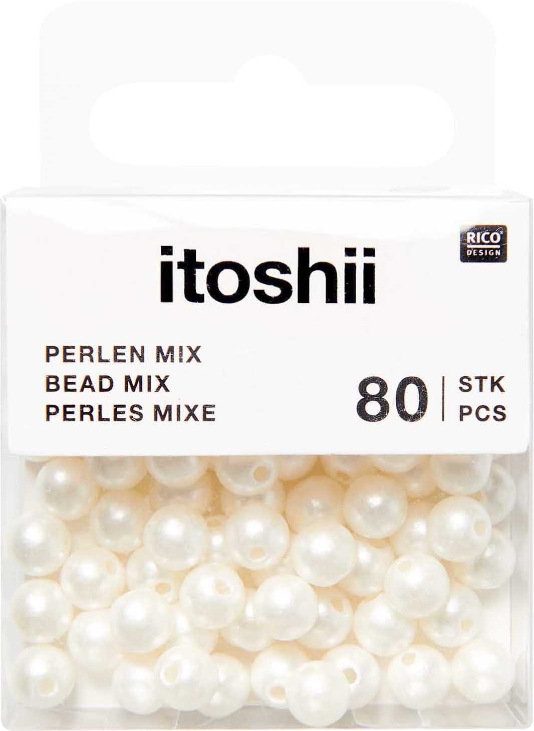 Rico Design Bastelperlen itoshii Perlen, (80-tlg), 6mm, 80 Stück