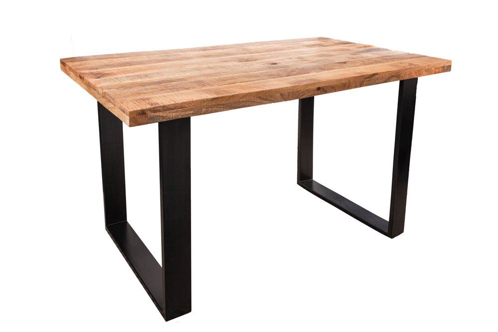 riess-ambiente Esstisch IRON CRAFT 120cm natur / schwarz · bis 4 Personen (Einzelartikel, 1-St), Massivholz · Mangoholz · Eisen · Kufen-Gestell · Industrial Design