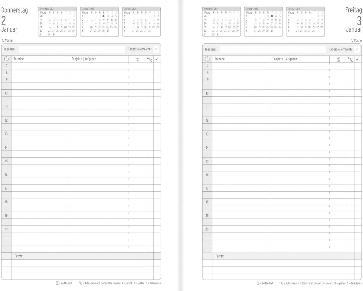 Thumbnail - CHRONOPLAN Buchkalender Buchkalender Timer Classic A5 schwarz 2025.