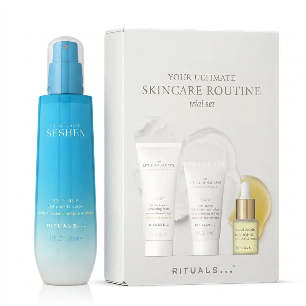 Rituals Körpermilch Rituals Seshen Body Milk und Namaste Daily Routine Pflege Duo, Pflege Duo für Körper und Gesicht in einer Routine