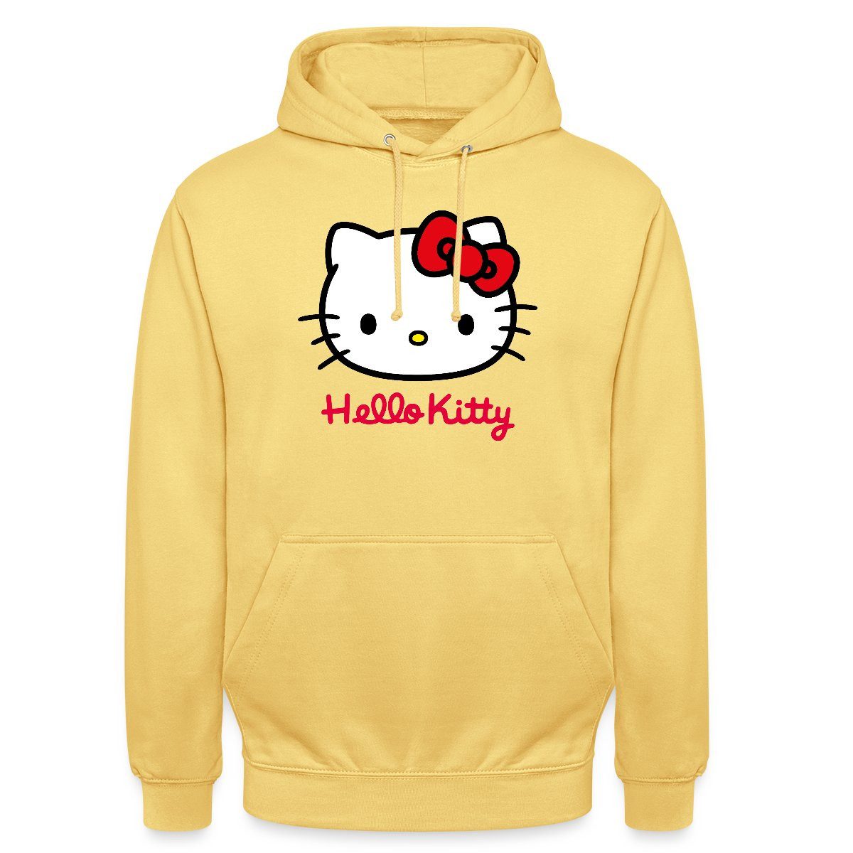 Spreadshirt Hoodie Hello Kitty Klassisch Mit Schriftzug Unisex Hoodie (1-tlg) Unisex-Schnitt: Sitzt bei Männern körpernah, bei Frauen weit