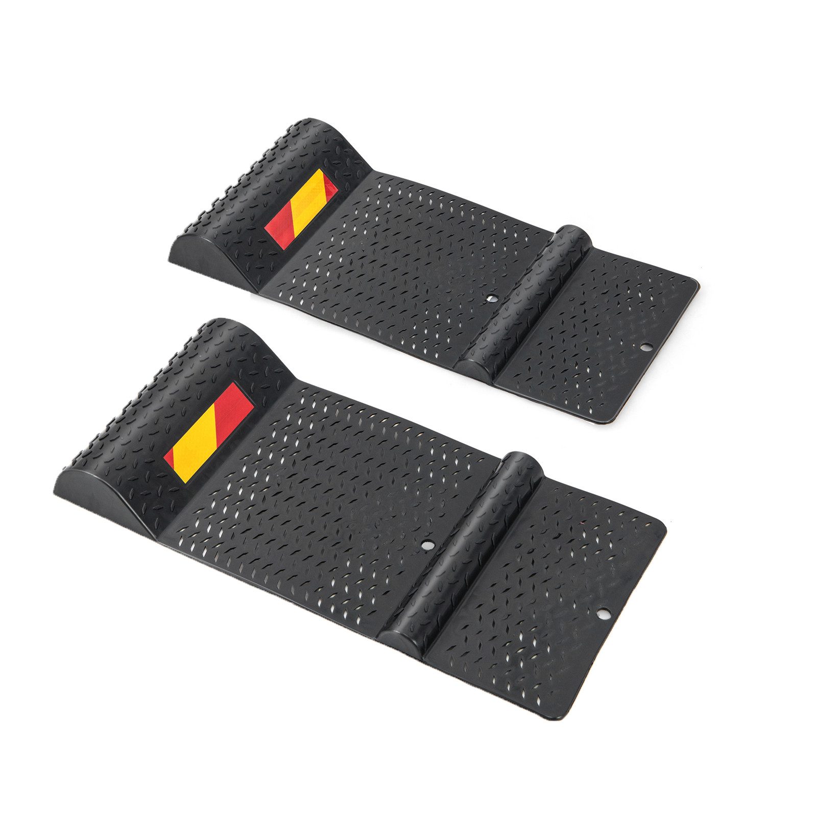 COSTWAY Parkschwelle, 2er Einparkhilfe aus Gummi mit Bremsschwelle