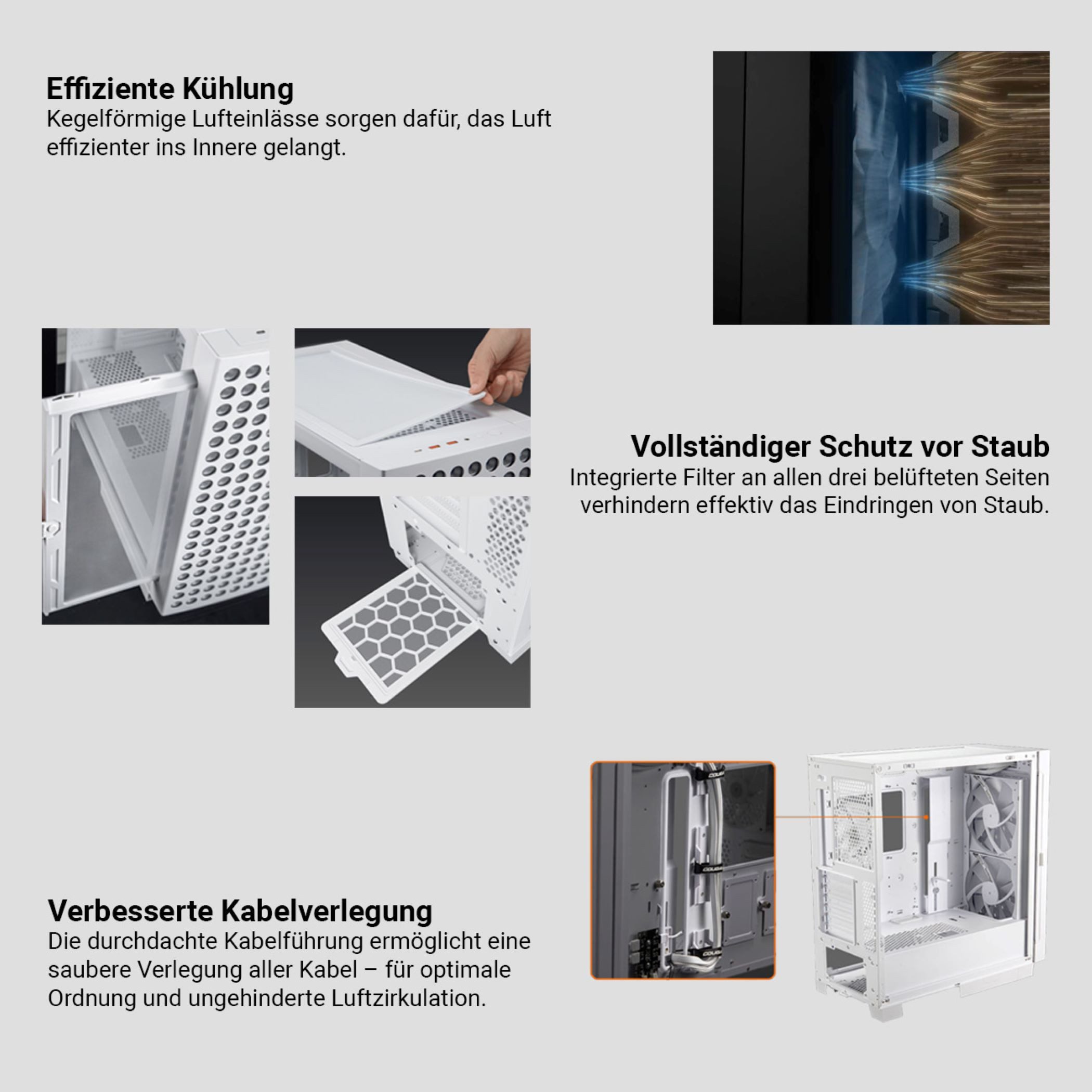 Cougar AIRFACE ECO WT 7869 AMD Ryzen 7 9700X 32GB DDR5 1TB SSD RTX 5080 Gaming-PC (AMD Ryzen 7 9700X, RTX 5080, 32 GB RAM, 1000 GB SSD, Wasserkühlung, Windows 11, DDR5 RAM, Wasserkühlung)