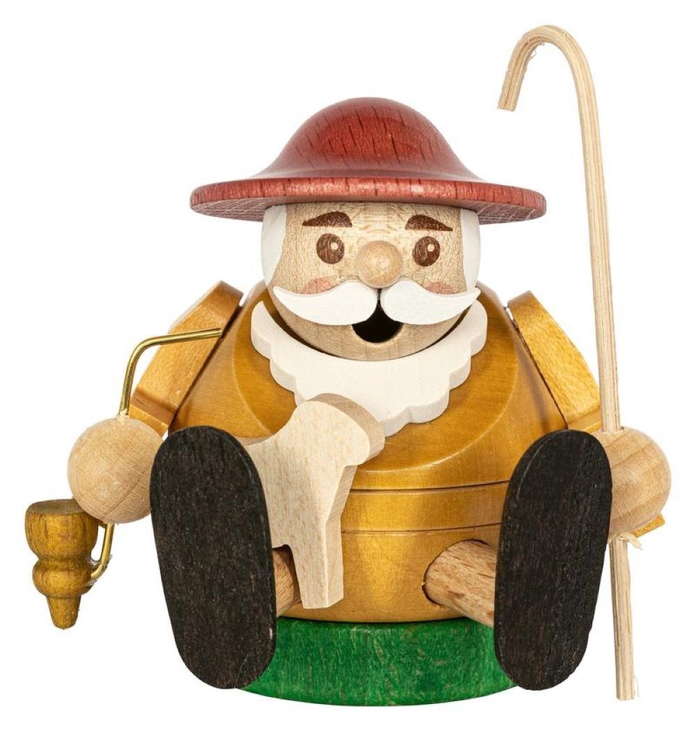Richard Glaesser Räuchermännchen Schäfer, Höhe 8cm, Handwerkskunst original Erzgebirge