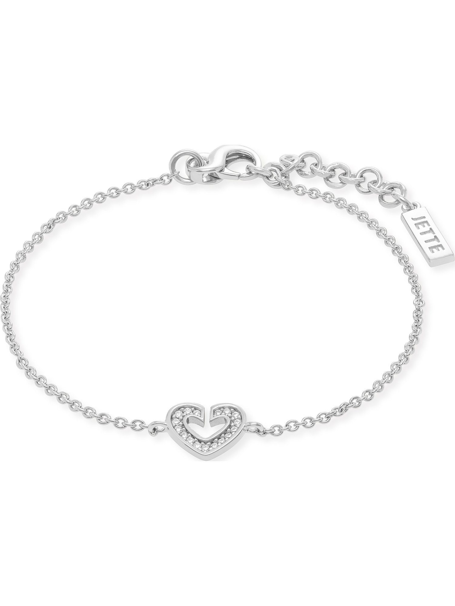 925er Silber JETTE Damen-Armband 17 Armband Zirkonia, modern JETTE